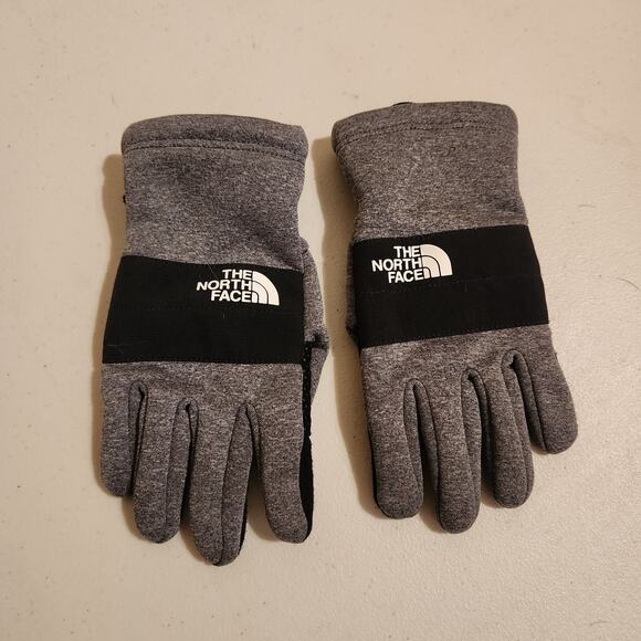 THE NORTH FACE Etip Unisex Sierra Kids Sz Large Grey Black Winter Gloves - Picture 1 of 6
